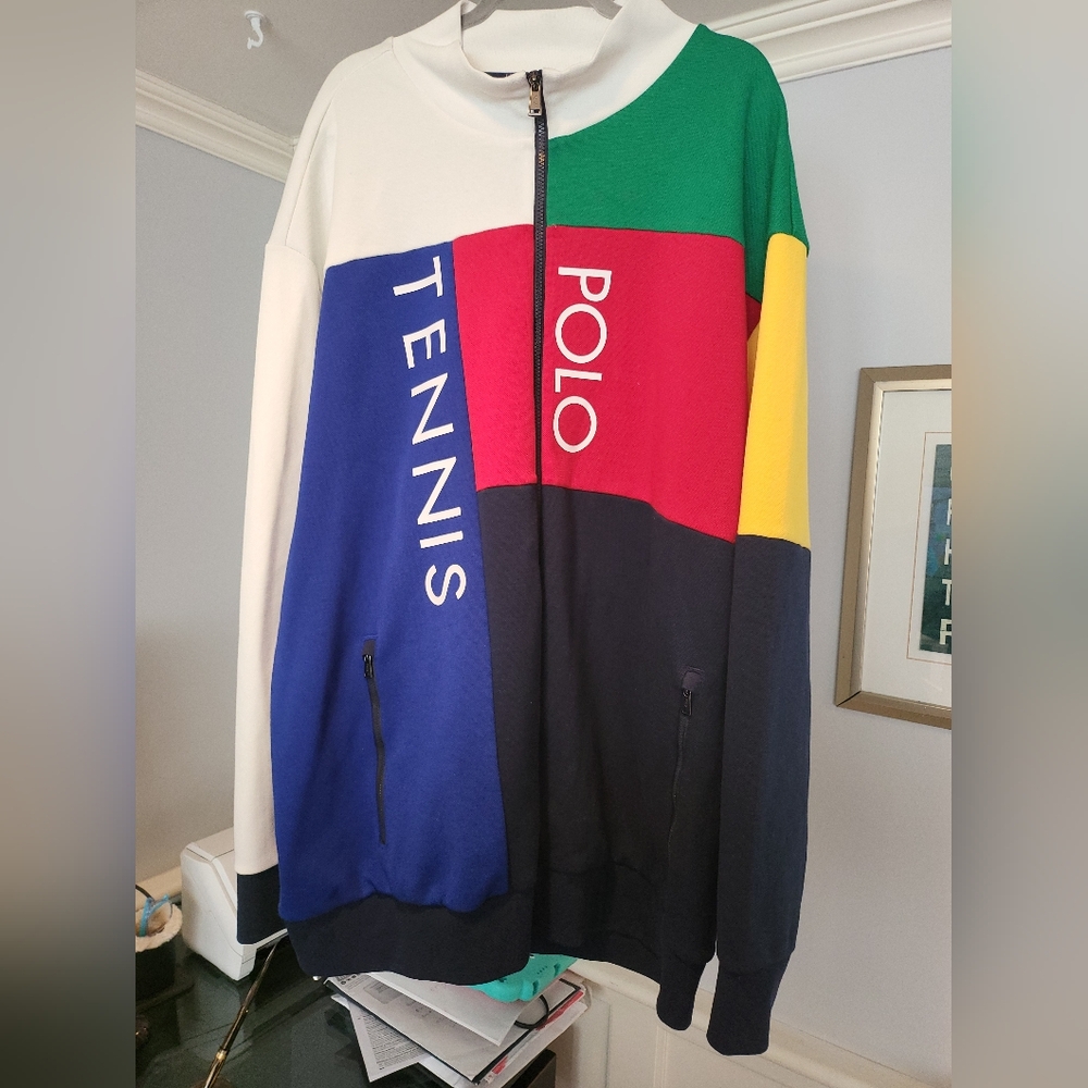 Mens 3XLT polo tennis zip jacket nwt